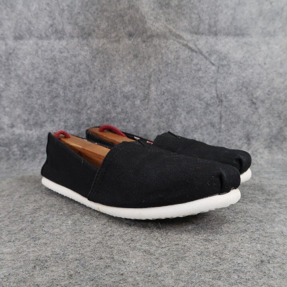 Report Shoes Womens 7 Flats Slip On Casual Loafer Canvas Black Comfort Classic